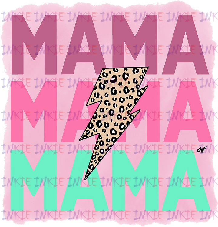 MAMA with leopard lightning bolt